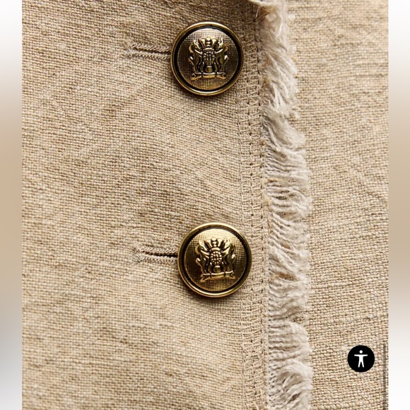 ZARA SHORT 100% LINEN JACKET ZW COLLECTION $129.00 Size XS NWT - Picture 8 of 13